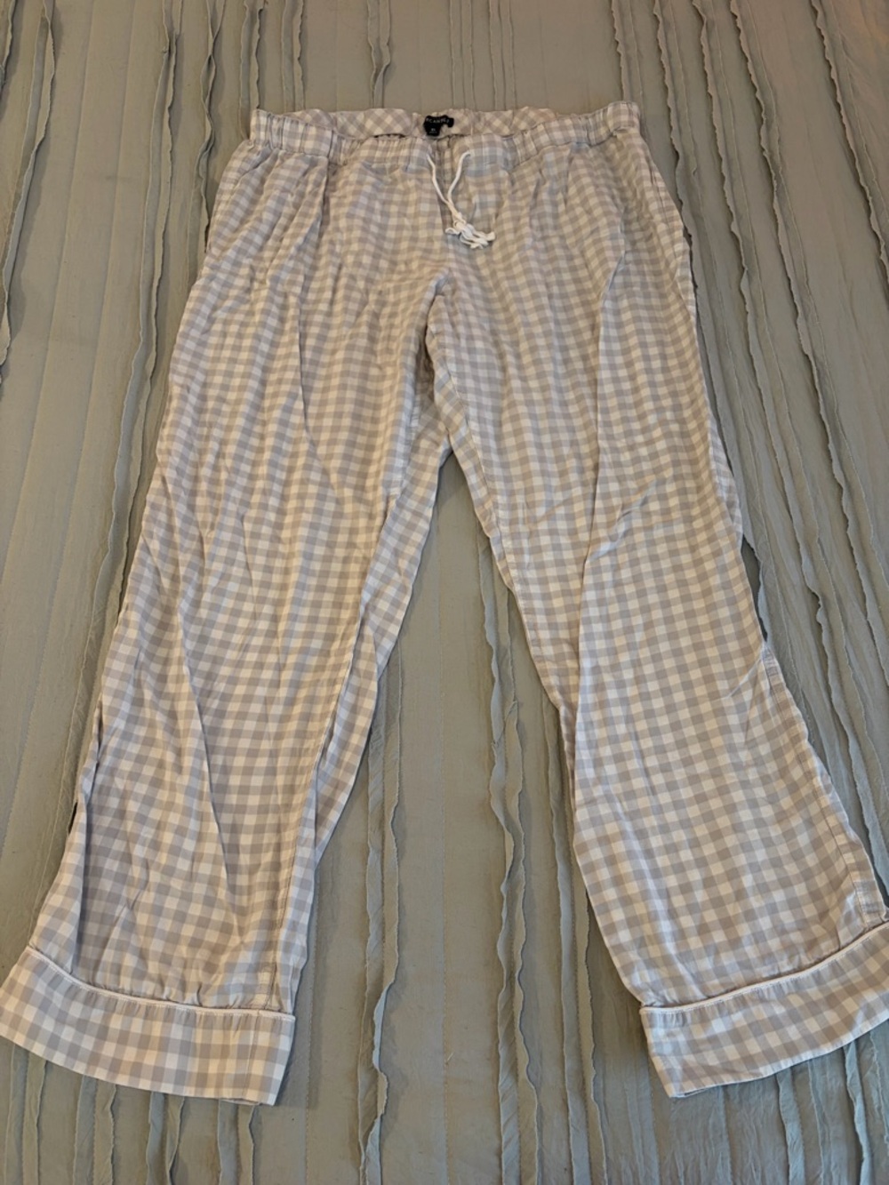 J. Crew Women’s Gingham Pajama Pants in Light Blue and White